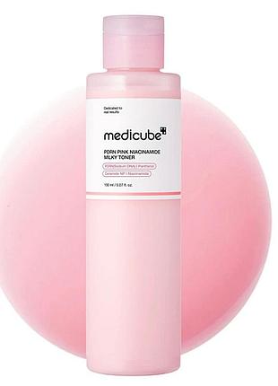 Молочный увлажняющий тонер с pdrn medicube pdrn pink niacinamide milky toner