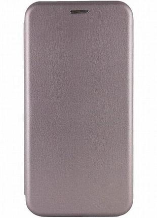 Кожаный чехол-книжка classy для xiaomi redmi note 13 pro+ серый