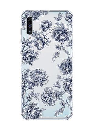 Прозрачный чехол на samsung galaxy a50 (2019) a505/a30s ночные цветы (принт 432)