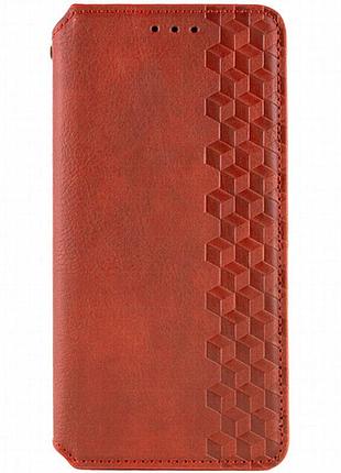 Кожаный чехол-книжка getman cubic (pu) для oppo a60 4g красный