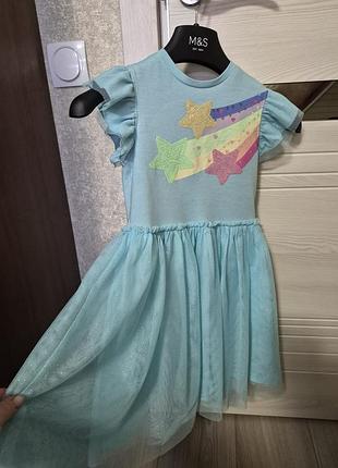 Сукня для дівчинки m&s блакитна з зірками