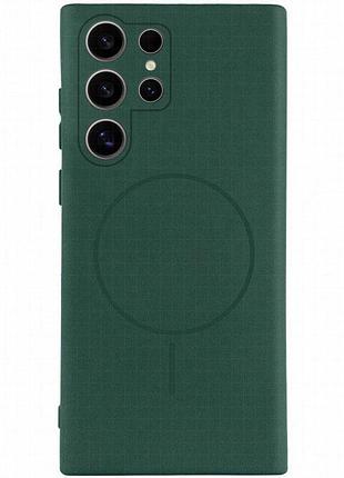 Чехол silicone cover lakshmi full camera (aa) with magnetic fit для samsung galaxy s26 ultra зеленый / dark