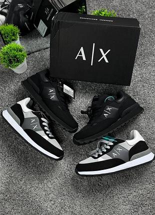 Кросівки чоловічі armani exchange чорно-білі