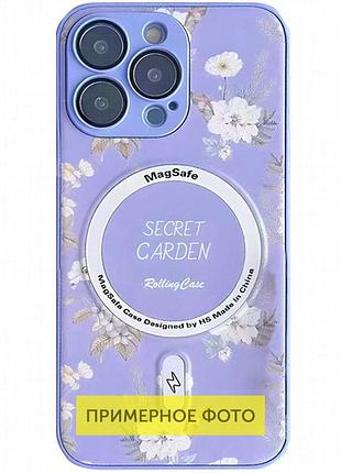 Tpu+pc чехол secret garden with magnetic fit для apple iphone 16 (6.1") lilac