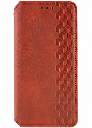 Кожаный чехол-книжка getman cubic (pu) для samsung galaxy a54 5g красный