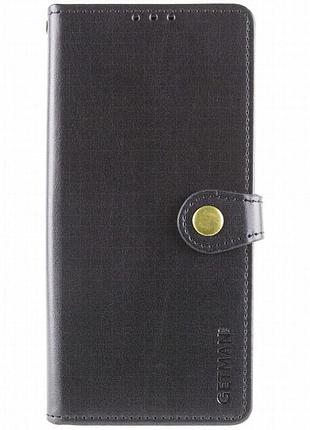 Кожаный чехол-книжка getman gallant (pu) для motorola moto g75 5g черный