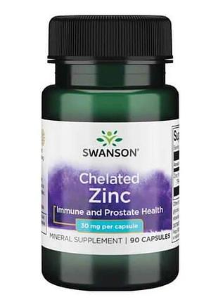 Swanson zinc chelated 30 mg 90 капсул