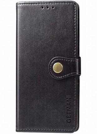 Кожаный чехол-книжка getman gallant (pu) для tecno spark 9 pro (kh7n) черный