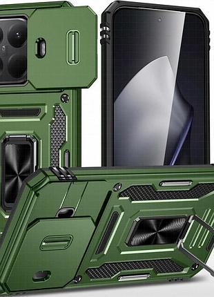 Ударопрочный чехол camshield army ring для xiaomi 15t pro оливковый / army green
