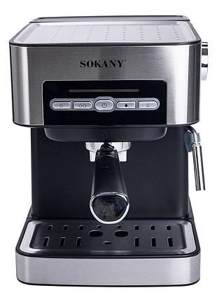 Кофеварка с трубкой для молока 1.6 л кофемашина для дома 850 вт sokany sk-6862