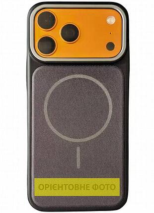Чехол pc textile hybrid with magnetic fit для apple iphone 15 (6.1") black / purple