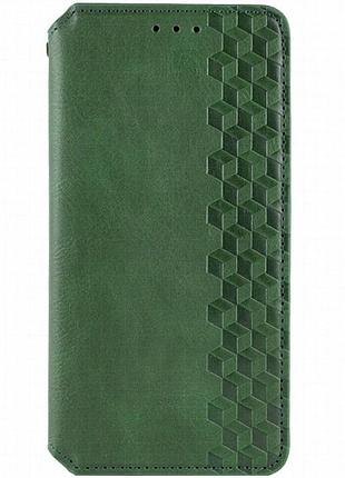 Кожаный чехол-книжка getman cubic (pu) для xiaomi redmi 13c / poco c65 зеленый