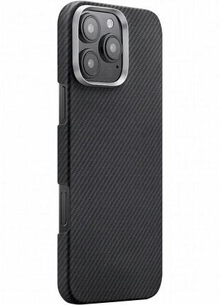 Чехол pc carbon protection slim with magnetic fit для apple iphone 16 pro (6.3") black