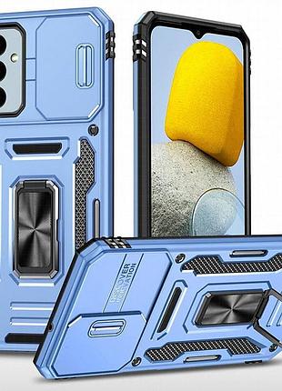 Ударопрочный чехол camshield army ring для samsung galaxy m14 5g голубой / light blue