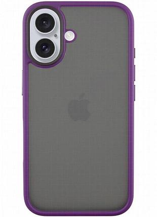 Tpu+pc чехол metal buttons для apple iphone 16 (6.1") темно-фиолетовый / dark purple