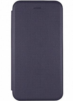 Кожаный чехол-книжка classy для xiaomi poco m7 4g темно-синий