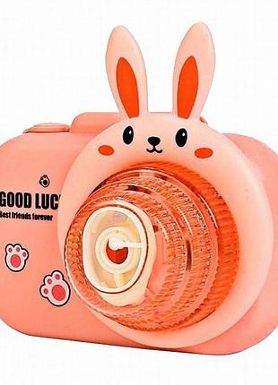 Фотокамера-генератор мыльных пузырей 9996 children's camera rabbit / pink