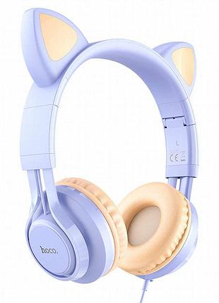 Накладные наушники hoco w36 cat ear (3.5mm/1.2m) dream blue