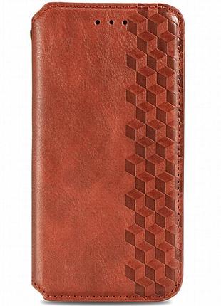Кожаный чехол-книжка getman cubic (pu) для samsung galaxy a05 красный