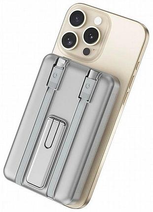 Портативное зу power bank wiwu wi-p056 22.5w+pd20w с бзу+iwatch with cable 10000 mah silver