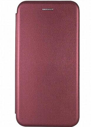 Кожаный чехол-книжка classy для samsung galaxy a57 5g бордовый