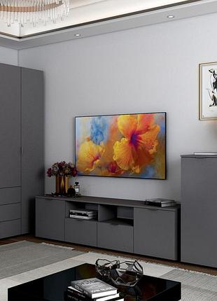 Тумба під тв doros рон 180х38х50 см графіт ( )