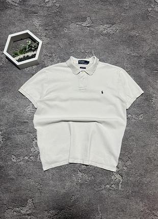 Поло polo ralph lauren чоловіче біле оригінал ральф лорен теніска бавовна