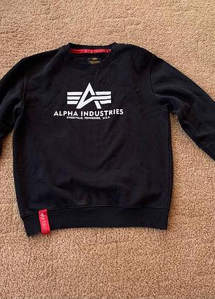 Світшот чоловічий alpha industries чорний, розмір м