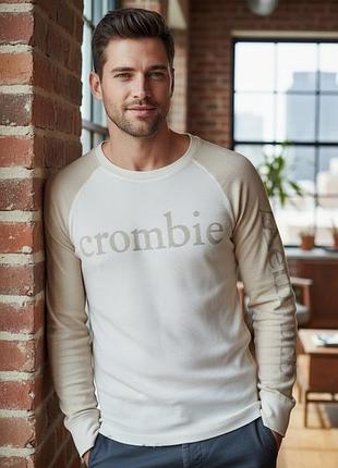 Удобный хлопковый лонгслив культового американского бренда abercrombie &amp; fitch