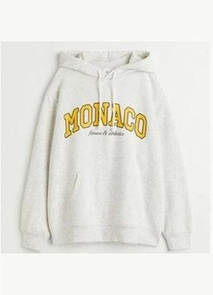 Худі жіноче bershka сіре з написом monaco розмір s
