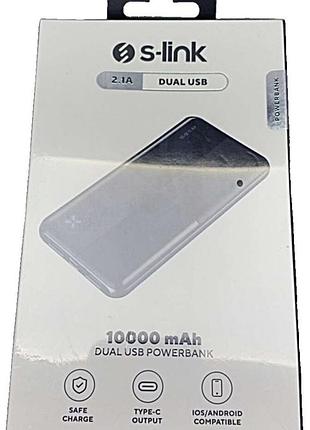 Универсальный внешний аккумулятор повербанк б/у s-link ip-g12n 10000 mah