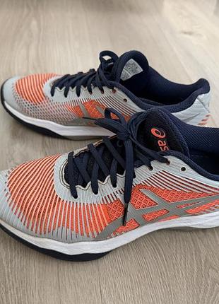 Кросівки чоловічі asics volley elite помаранчеві, сині, сірі 39,5 розмір