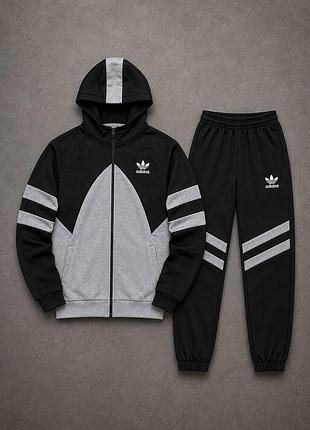 Спортивний костюм чоловічий adidas чорно-сірий