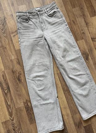 Сірі джинси труби/палаццо zara (розмір eur 34 ),джинси з високою посадкою