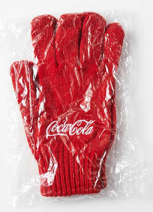 Детские перчатки coca-cola, размер s, красные, новые