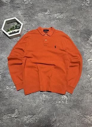 Лонгслів polo ralph lauren чоловічий помаранчевий кофта оригінал ральф лорен поло з довгим рукавом