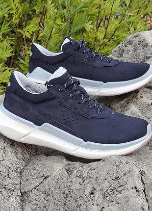 Женские синие нубуковые кроссовки ecco biom 2.2 w, 38р.