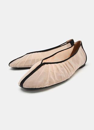 Балетки жіночі сітчасті zara new