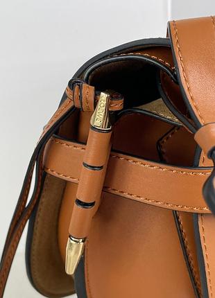 Сумка gate small leather and jacquard shoulder bag brown 6