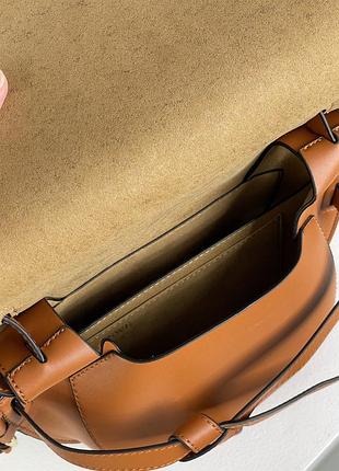 Сумка gate small leather and jacquard shoulder bag brown 7
