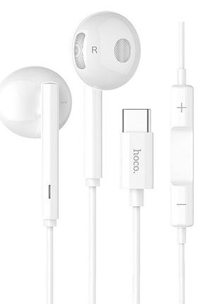 Наушники bluetooth-гарнитура наушники hoco l10 acoustic type-c wired earphones with mic white