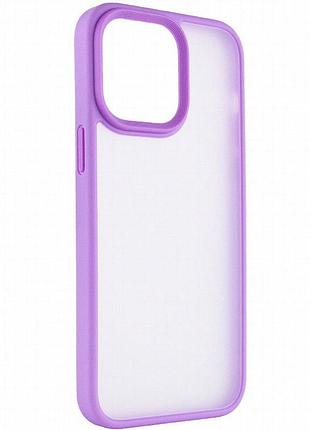 Tpu+pc чехол metal buttons для apple iphone 13 pro max (6.7") сиреневый / light purple