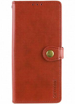 Кожаный чехол-книжка getman gallant (pu) для xiaomi redmi note 13 pro 4g / poco m6 pro 4g красный