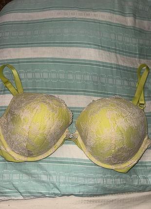 Бюстгальтер victoria’s secret 36dd 80e мереживний салатовий