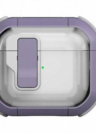 Футляр противоударный locking button для наушников airpods 3 light purple