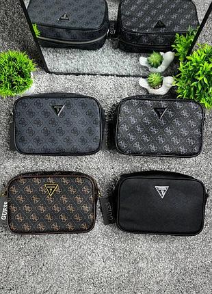Сумка чоловіча guess vezzola smart чорна, коричнева
