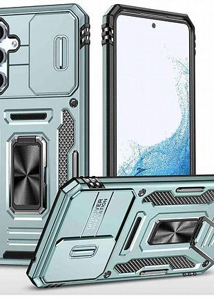 Ударопрочный чехол camshield army ring для samsung galaxy a57 5g зеленый / light green