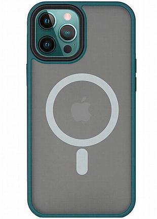 Tpu+pc чехол metal buttons with magnetic fit для apple iphone 14 pro max (6.7") зеленый / dark green