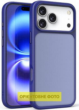 Tpu+pc чехол metal buttons для apple iphone 17 (6.3") синий / navy blue