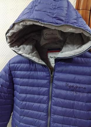 Куртка для підлітків pepe jeans london пухова cиній колір, оригінал